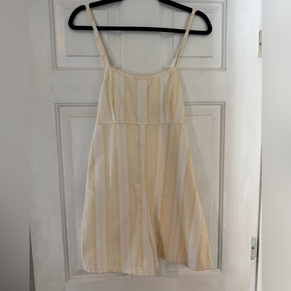 Urban Outfitters BDG Striped Yellow and White Romper